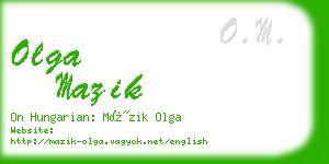 olga mazik business card